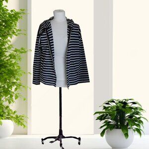Jones New York Sport Black & white striped hoodie. Medium